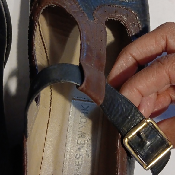 Women's vintage Jones New York black & brown leather Mary Janes sz 8.5 - Picture 9 of 10